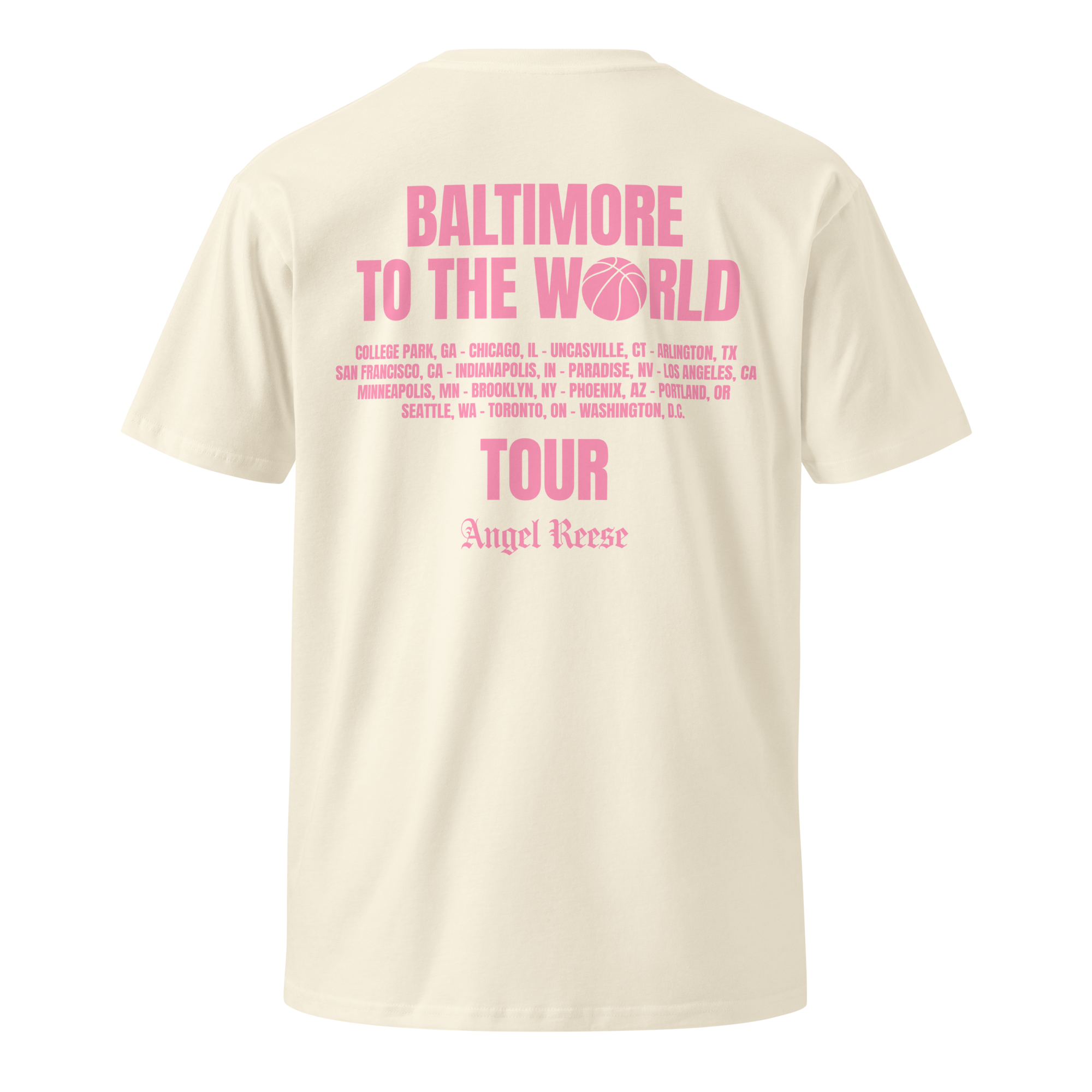 Tour Tee (Natural) – Official Angel Reese Shop